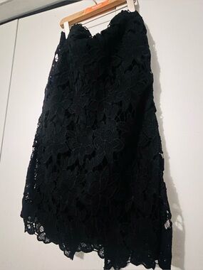 Black Lace A-Line Skirt - Classic Women's Skirt
